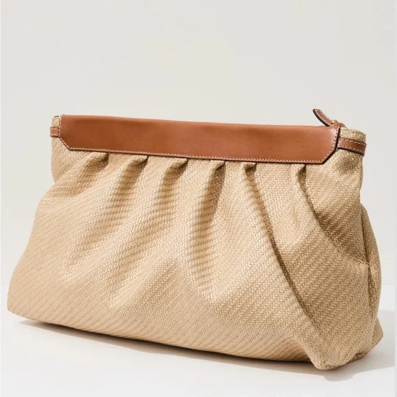 New Isabel Marant Beige and Brown Luz raffia Clutch - Picture 3 of 16
